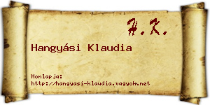 Hangyási Klaudia névjegykártya