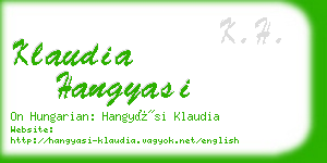 klaudia hangyasi business card